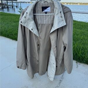 IZZI SPORT Mens Khaki Hooded Anorak Jacket‎ XL Cotton Blend Casual Outdoor